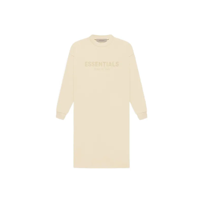 Fear Of God Essentials Women's L/S T shirt Dress Egg Shell-0