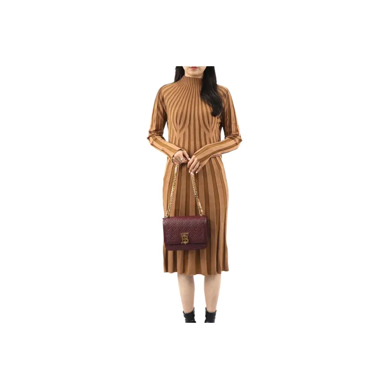 Burberry Long Sleeved Dress Women's Brown-0