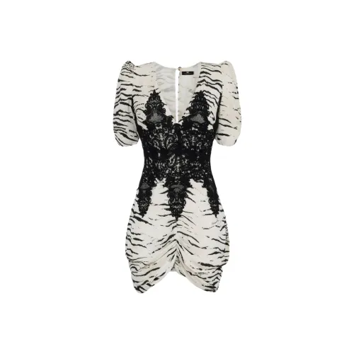 Elisabetta Franchi Animal Printed Short Sleeved Mini Dress