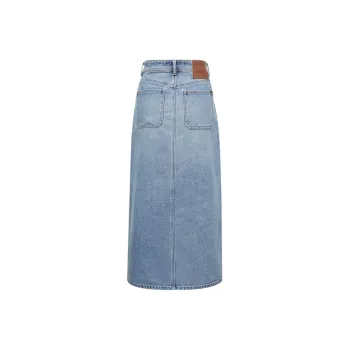 ONLY Denim Long Skirts Women's 350 Washed Denim Blue 350 JEANS BLUE