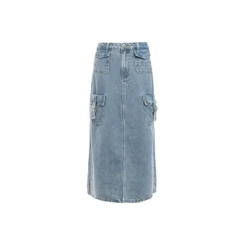 JESSYLINE Denim Long Skirt Women's Blue