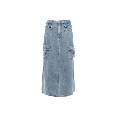 JESSYLINE Denim Long Skirt Women's Blue