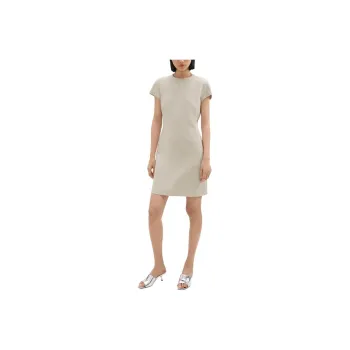 THEORY Short Sleeved Dresses Women's Stone White