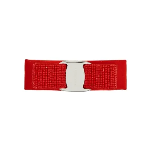 FERRAGAMO Cotton Hair Clips Women's Red