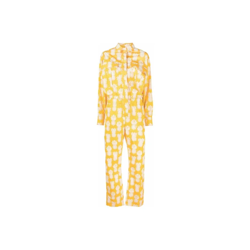 La DOUBLEJ. Aviator Pineapple print Cotton Jumpsuit-0