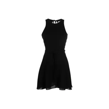 SAINT LAURENT Open Back Crewneck Mini Dress
