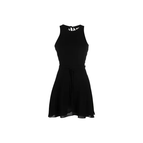 SAINT LAURENT Open Back Crewneck Mini Dress