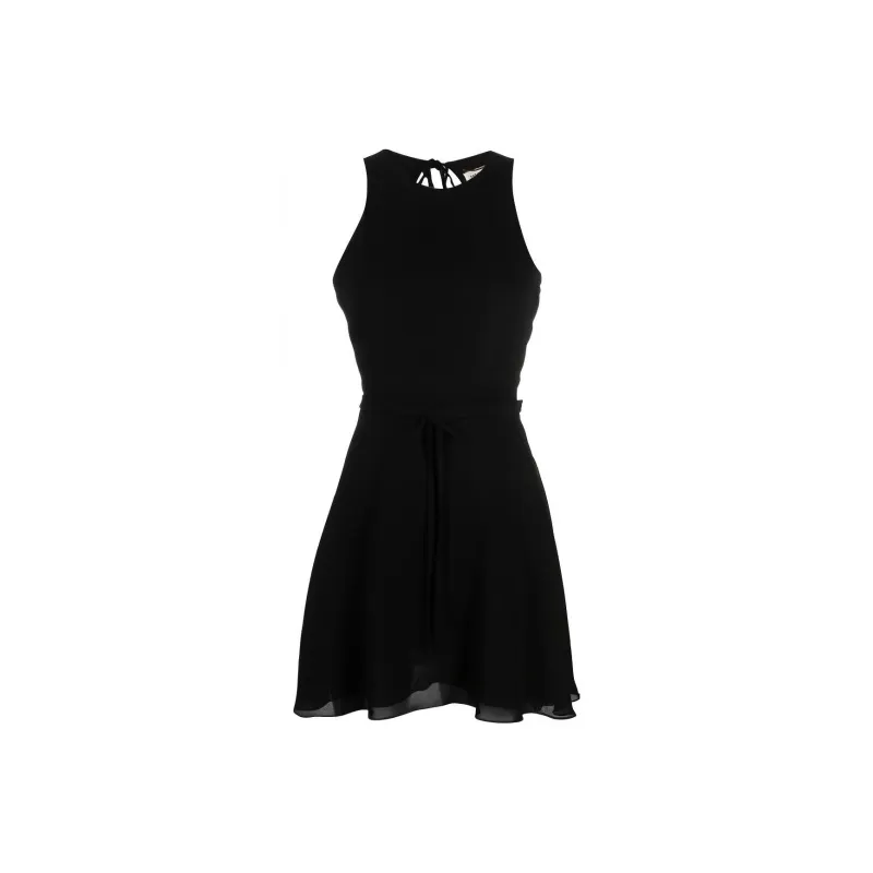 SAINT LAURENT Open Back Crewneck Mini Dress-0