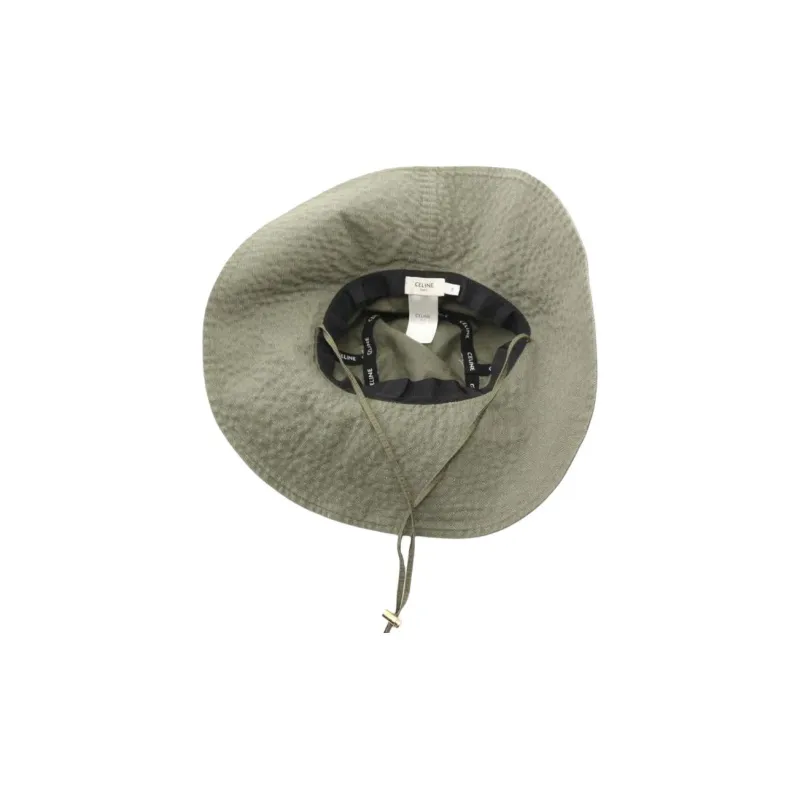 CELINE Canvas Bucket Hats Unisex Green-2