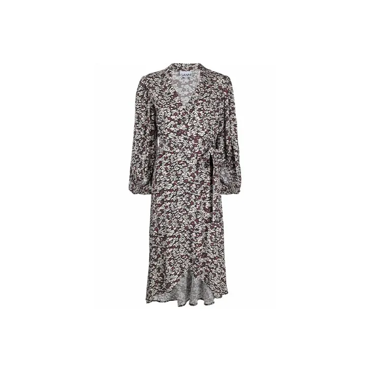 GANNI Long-Sleeved Dresses Women's Brown-0