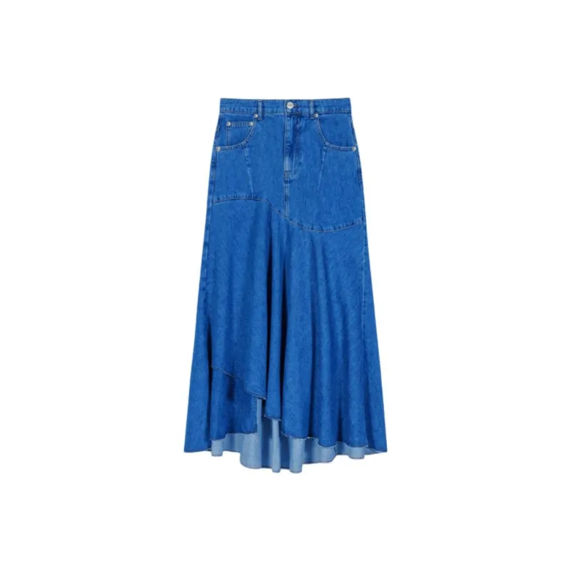 Maje Denim Long Skirts Women's Blue-0