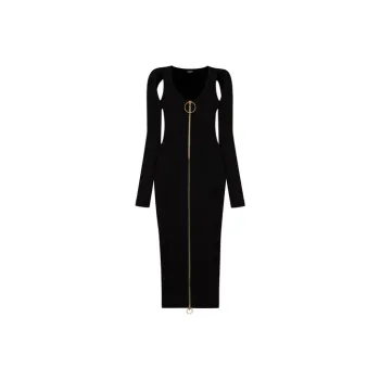 BALMAIN Cut out Detail Fitted Dress