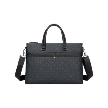 SEPTWOLVES Cow Leather Shoulder Bag, Crossbody Bag, Briefcase Large Size Men's Black