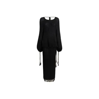 KHAITE PF24 THE REAGAN DRESS Long-Sleeved Dresses Women's BLACK/Black