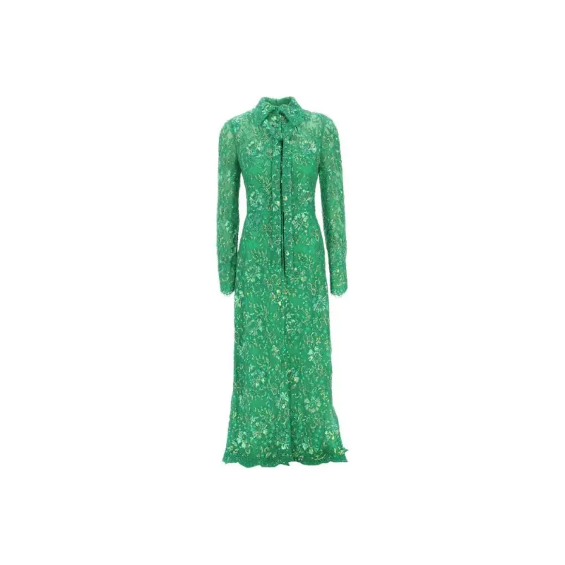 Valentino Long-Sleeved Dresses Women's Green-0