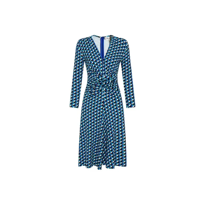 DVF Diane Von Furstenberg Jerry Geometric print Flared Dress-0