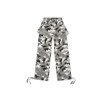 SMFK Wild World Wild World Series Overalls Women's Black White Garden Camouflage