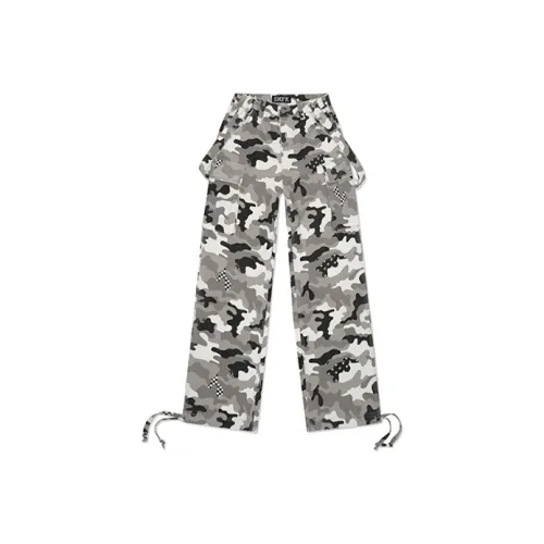 SMFK Wild World Wild World Series Overalls Women's Black White Garden Camouflage