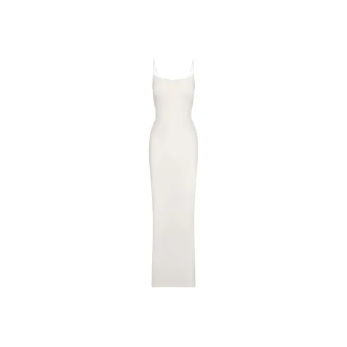 SKIMS FITS EVERYBODY CORDED LACE LONG SLIP DRESS Women's Marble/MARBLE
