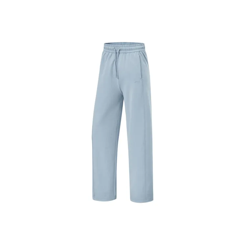 LiNing Fitness Series Knitted Sweatpants Women's Light Gray Blue-0