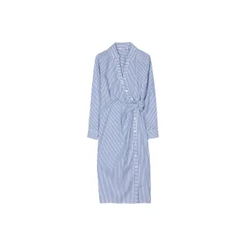 Veronica Beard Wright Striped Cotton Wrap Dress