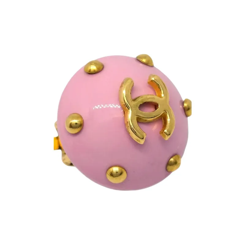 CHANEL 1996 Cc Button Earrings-3