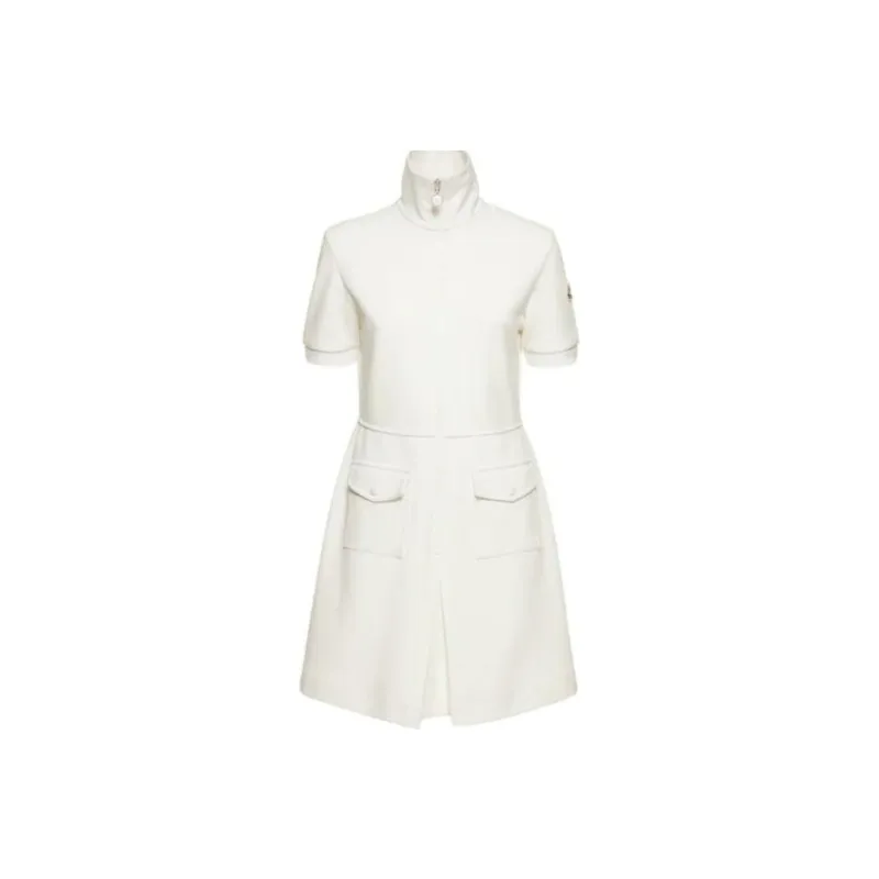 Moncler Short Sleeved Dress Women's White-0