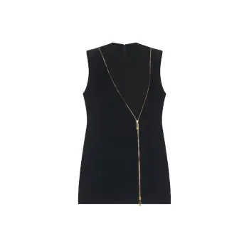 VERSACE Envers Satin Sleeveless Dress Black