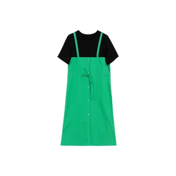 Wbwq Short-Sleeved Dresses Women's Green & Black