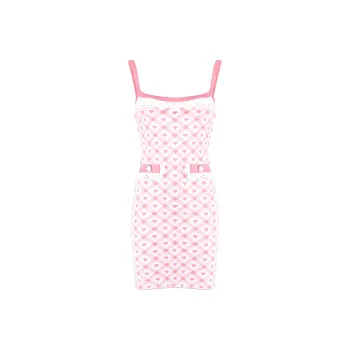Alessandra Rich Heart print Knit Minidress
