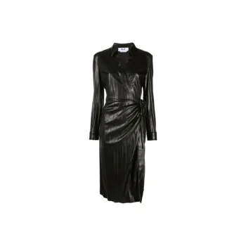 MSGM Faux leather Pleated Dress