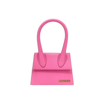 Jacquemus Le Chiquito Buffalo Leather One Shoulder Handbag Medium Size Women's Pink