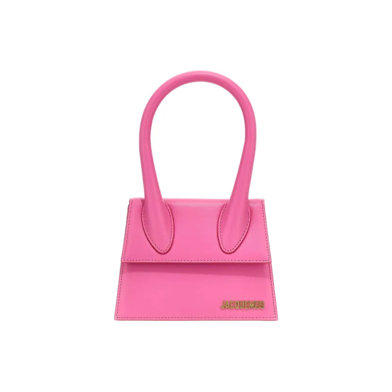 Jacquemus Le Chiquito Buffalo Leather One Shoulder Handbag Medium Size Women's Pink-0