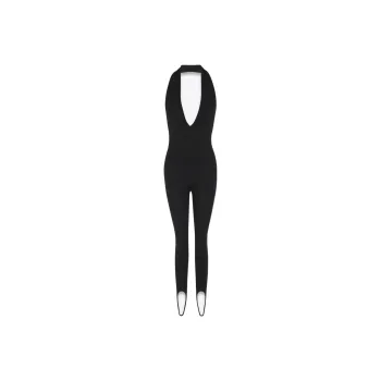SAINT LAURENT Halterneck Open Back Sleeveless Jumpsuit