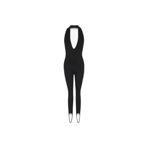 SAINT LAURENT Halterneck Open Back Sleeveless Jumpsuit
