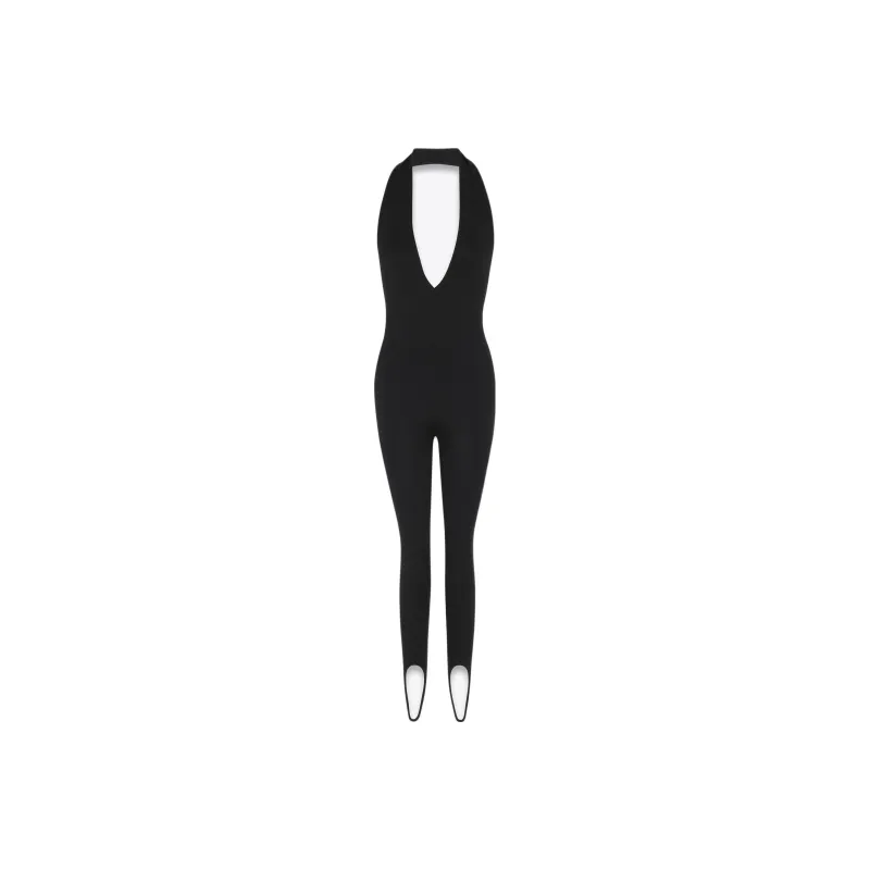 SAINT LAURENT Halterneck Open Back Sleeveless Jumpsuit-0
