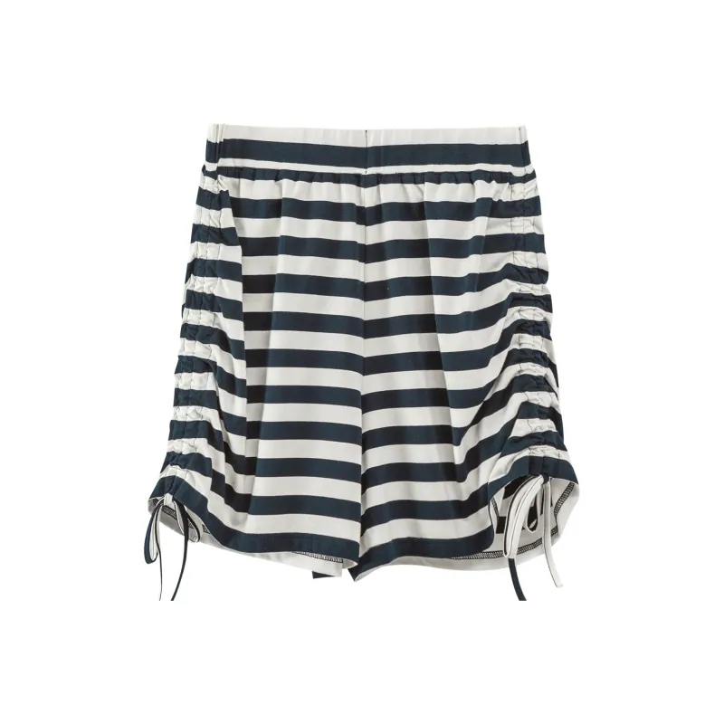 CHUU Casual Shorts Women's Navy Blue Stripes-0