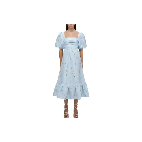 Self portrait SS22 Short Sleeved Dresses Women's Blue