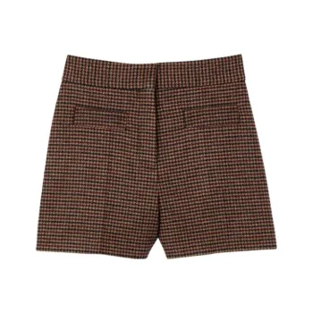Sandro Houndstooth High-waisted Shorts