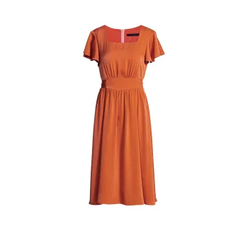 ROEYSHOUSE Short Sleeved Dress Women's Orange Red