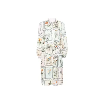 Camilla Graphic print Silk Shirt Dress