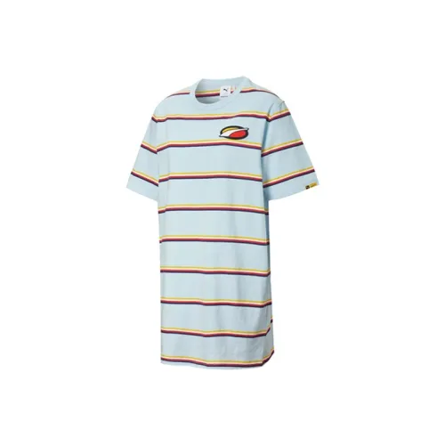 PUMA RANDOMEVENT Short Sleeved Dresses Women's Cut Flowers Blue