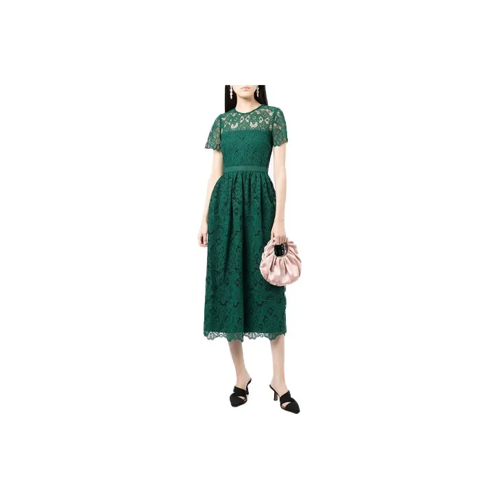 Self-portrait Lace-pattern Midi Dress-2