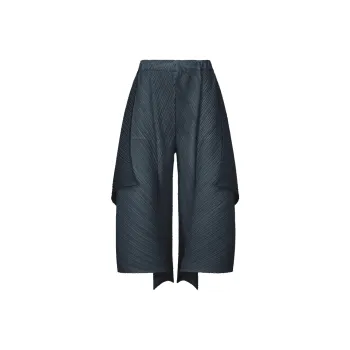 PLEATS PLEASE ISSEY MIYAKE SS25 Casual Pants Women's Gray Marine Blue
