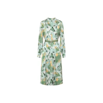 BBLLUUEE Long Sleeved Dress Women's Light Aqua Green