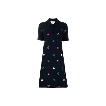 THOM BROWNE· Short Sleeved Dress Women's Marine Blue