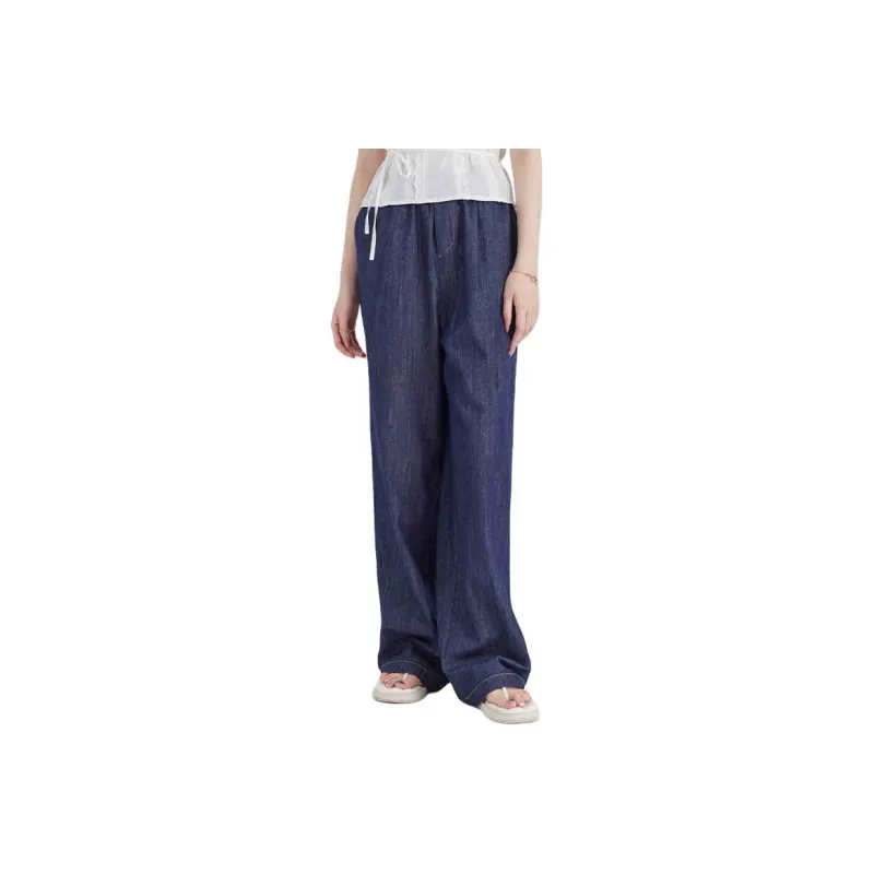 DEAR DEER PUFF Jeans Women's Dark Blue-0
