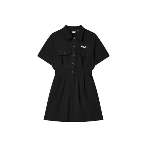 FILA SS24 Short Sleeved Dress Women's Black