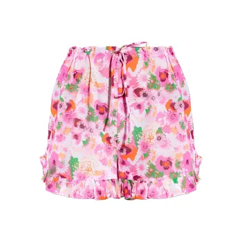 GANNI Printed High waist Shorts