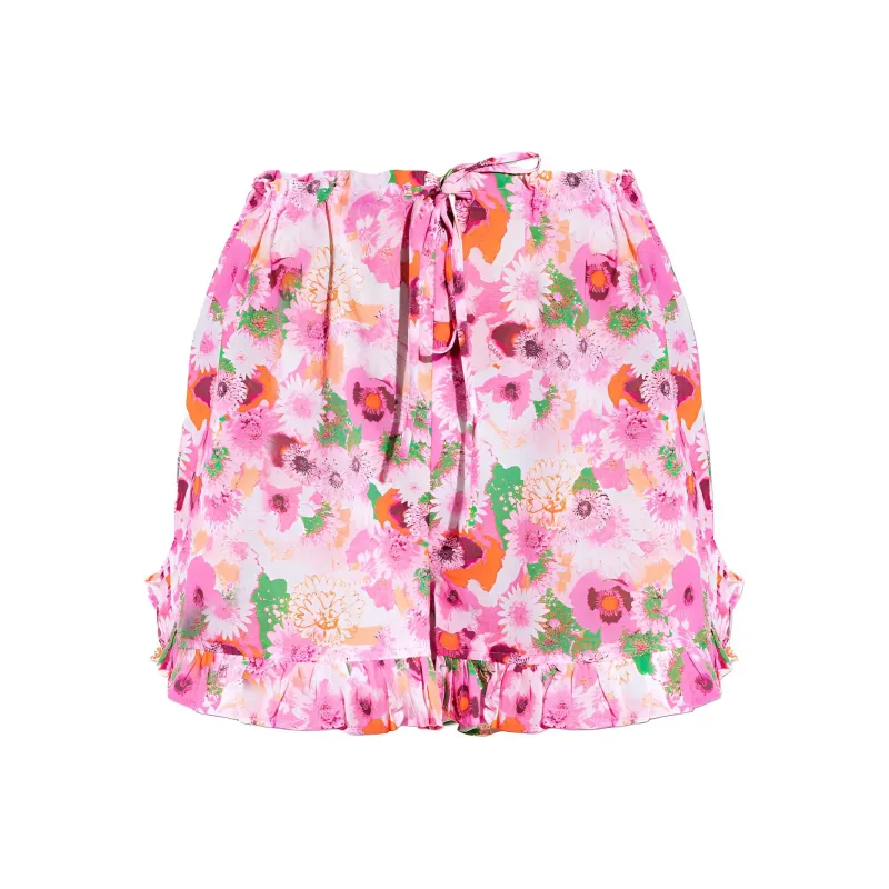 GANNI Printed High waist Shorts-0